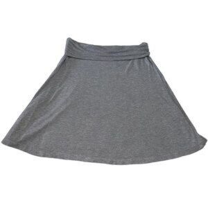 Gray Causal Fold Top Knee Length Skirt, Size M